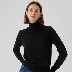 Gap Merino Turtleneck Sweater, Black, Size Large